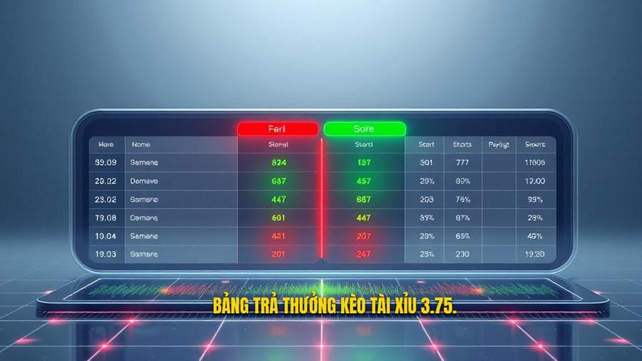 3. Bảng trả thưởng kèo tài xỉu 3.75.